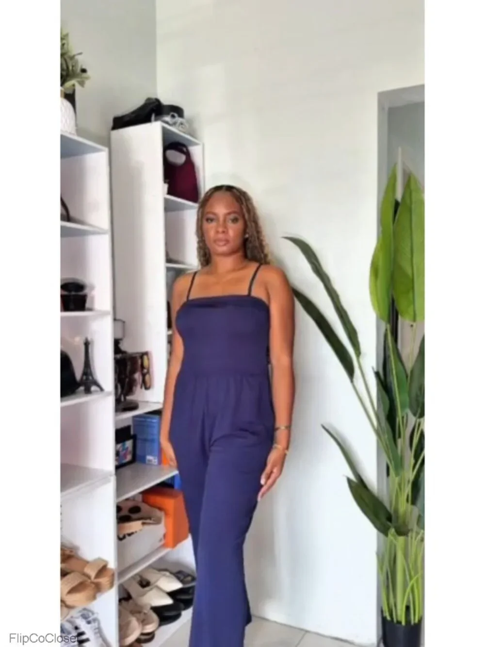 Womens Dressy Sleeveless Tube Wide Leg Jumpsuit with Pockets Ribbed Knit Summer
